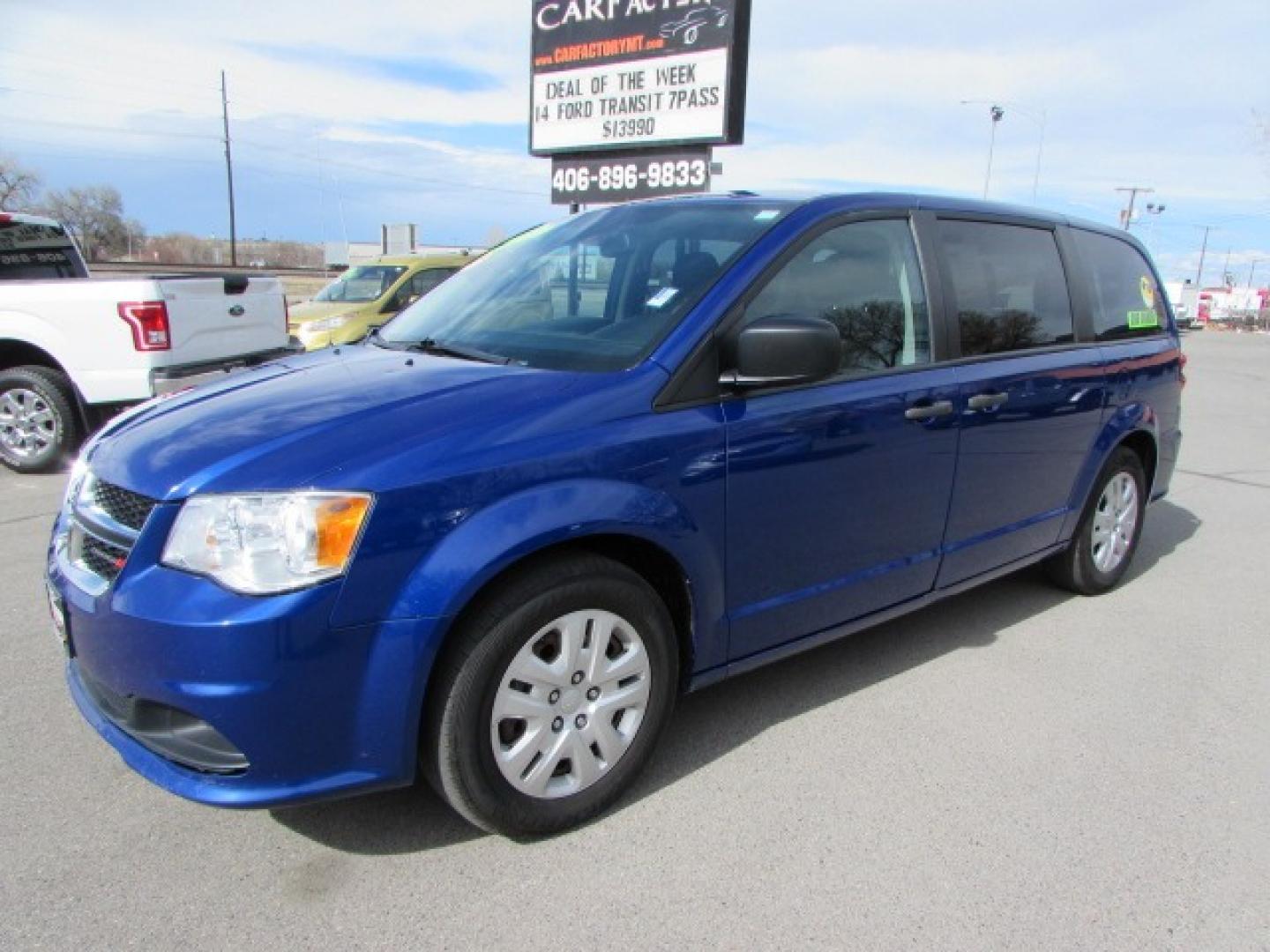 2019 Indigo Blue /Black Dodge Grand Caravan SE (2C4RDGBGXKR) with an 3.6L 24 valve V6 engine engine, 6-Speed Automatic transmission, located at 4562 State Avenue, Billings, MT, 59101, (406) 896-9833, 45.769516, -108.526772 - 2019 Dodge Grand Caravan SE - One owner! 3.6L V6 DOHC 24V Engine - 6-speed automatic transmission - Front wheel drive - 75,805 miles - One owner! SE package - air conditioning - tilt steering wheel - cruise control - bluetooth audio with U Connect to pair your devices and voice command - hand - Photo#0